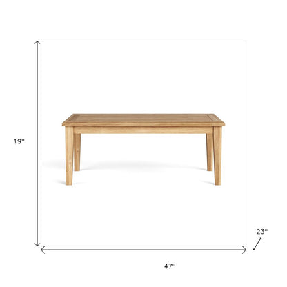 47" Natural Solid Wood Outdoor Coffee Table HomeRoots
