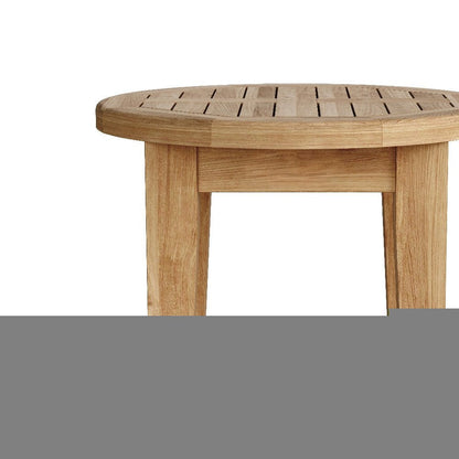20" Natural Rounded Solid Wood Outdoor Side Table HomeRoots