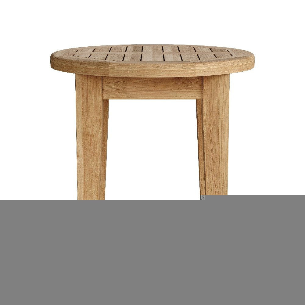20" Natural Rounded Solid Wood Outdoor Side Table HomeRoots