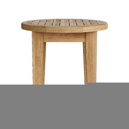 20" Natural Rounded Solid Wood Outdoor Side Table HomeRoots