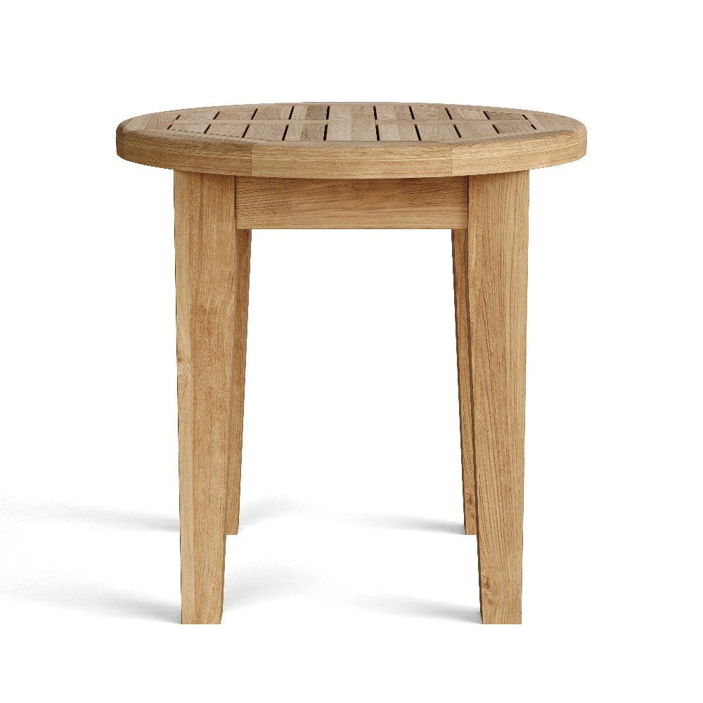 20" Natural Rounded Solid Wood Outdoor Side Table HomeRoots