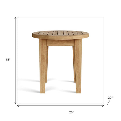 20" Natural Rounded Solid Wood Outdoor Side Table HomeRoots
