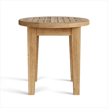 20" Natural Rounded Solid Wood Outdoor Side Table HomeRoots