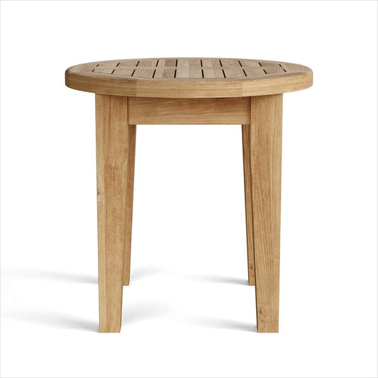 20" Natural Rounded Solid Wood Outdoor Side Table HomeRoots