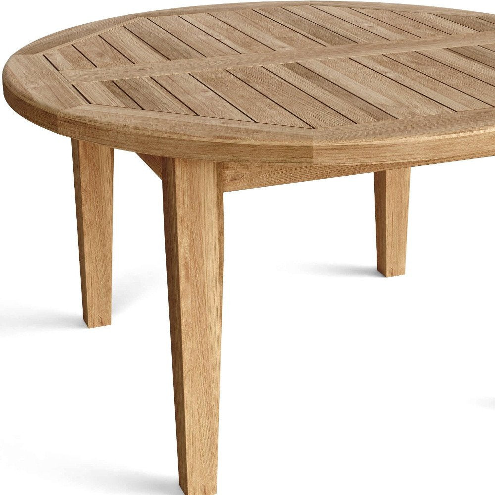 35" Natural Rounded Solid Wood Outdoor Coffee Table HomeRoots