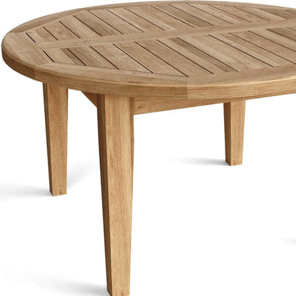 35" Natural Rounded Solid Wood Outdoor Coffee Table HomeRoots