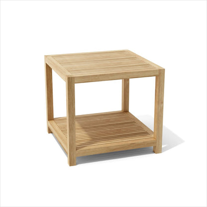 22" Natural Square Solid Wood Outdoor Side Table HomeRoots