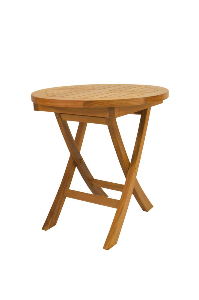 20" Natural Rounded Solid Wood Folding Outdoor Side Table HomeRoots