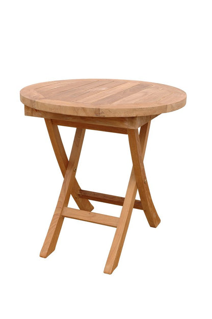20" Natural Rounded Solid Wood Folding Outdoor Side Table HomeRoots