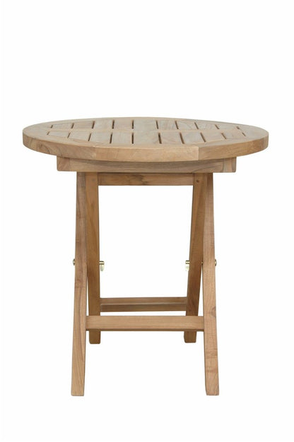 20" Natural Rounded Solid Wood Folding Outdoor Side Table HomeRoots