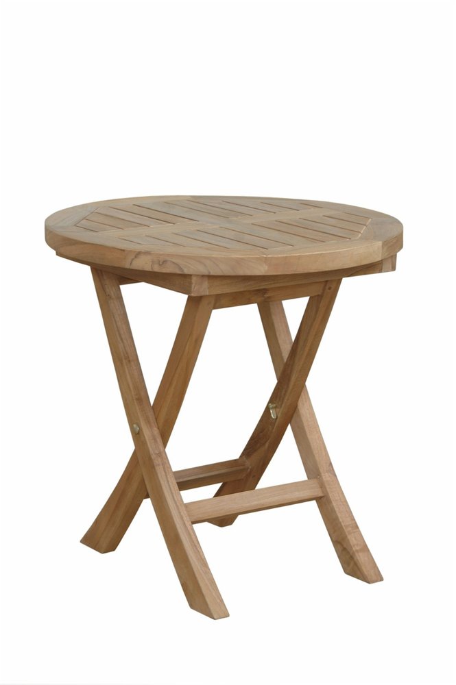 20" Natural Rounded Solid Wood Folding Outdoor Side Table HomeRoots