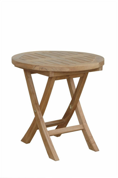 20" Natural Rounded Solid Wood Folding Outdoor Side Table HomeRoots