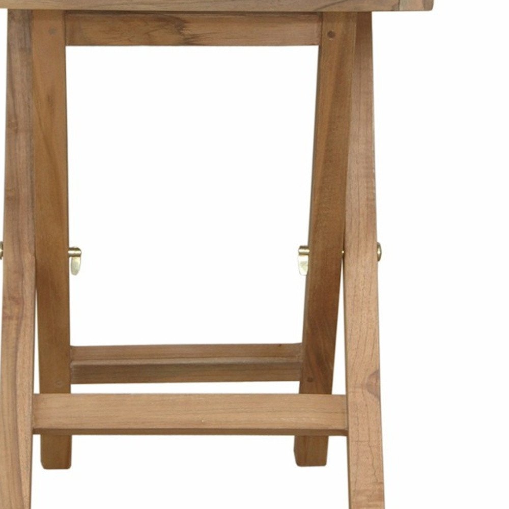 20" Natural Rounded Solid Wood Folding Outdoor Side Table HomeRoots