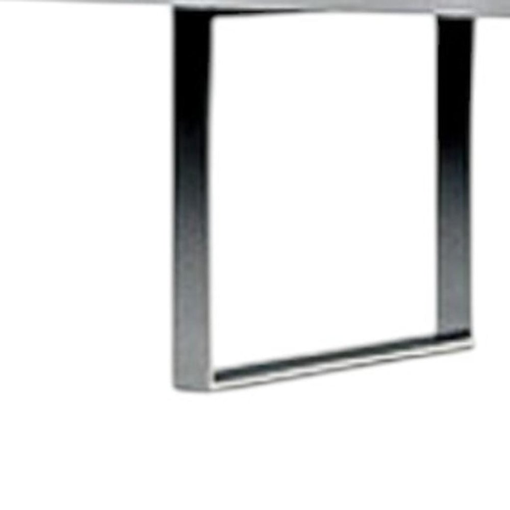 67" White And Silver Metal and Wood Three Tier Etagere Bookcase — view 4