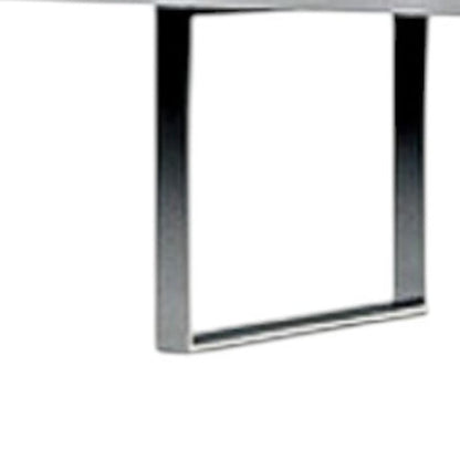 67" White And Silver Metal and Wood Three Tier Etagere Bookcase