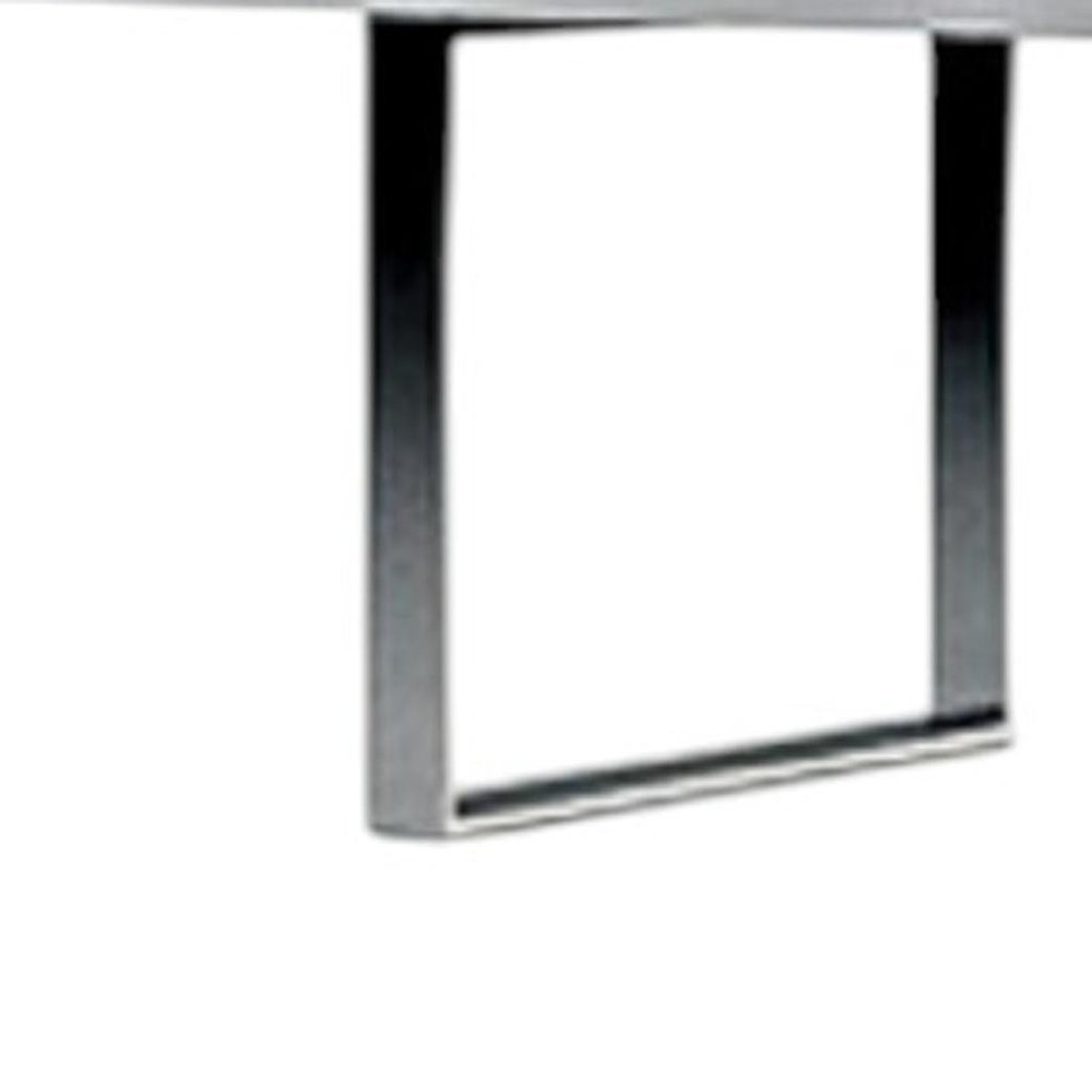 67" White And Silver Metal and Wood Three Tier Etagere Bookcase HomeRoots