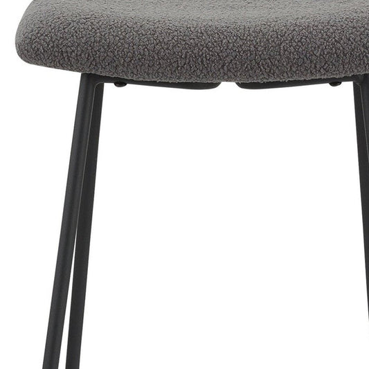 Set of Two 26" Gray And Black Fabric And Metal Backless Counter Height Bar Chairs HomeRoots