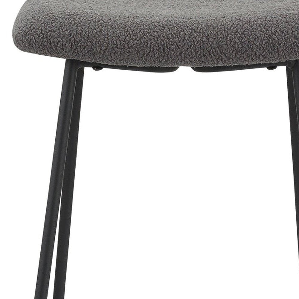 Set of Two 26" Gray And Black Fabric And Metal Backless Counter Height Bar Chairs HomeRoots