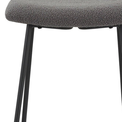 Set of Two 26" Gray And Black Fabric And Metal Backless Counter Height Bar Chairs HomeRoots