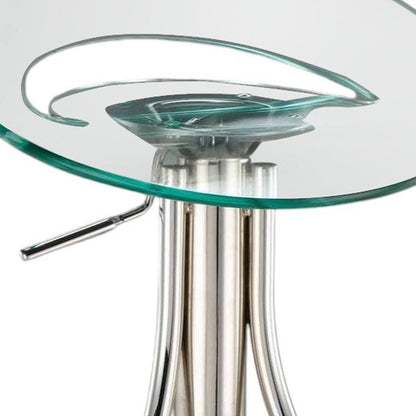 Clear And Silver Heavy Duty Plastic And Metal Low Back Adjustable Height Bar Chair HomeRoots