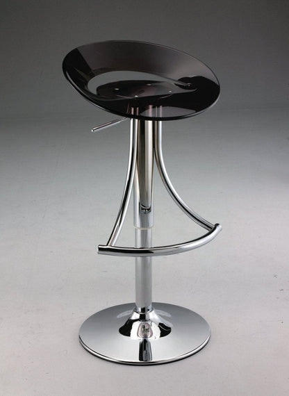 Black And Silver Heavy Duty Plastic And Metal Low Back Adjustable Height Bar Chair HomeRoots