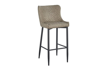 Set of Two 26" Gray And Black Faux Leather And Metal Low Back Counter Height Bar Chairs HomeRoots