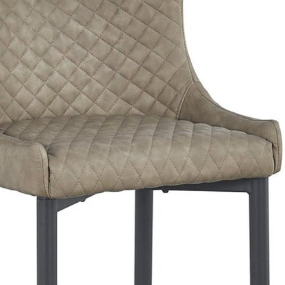 Set of Two 26" Gray And Black Faux Leather And Metal Low Back Counter Height Bar Chairs HomeRoots