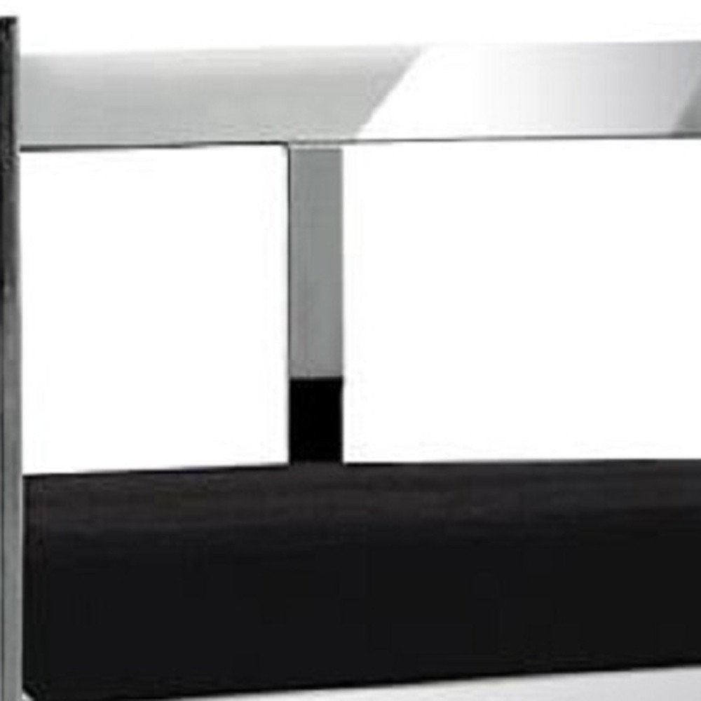 26" Black And Silver Velvet And Steel Low Back Counter Height Bar Chair HomeRoots