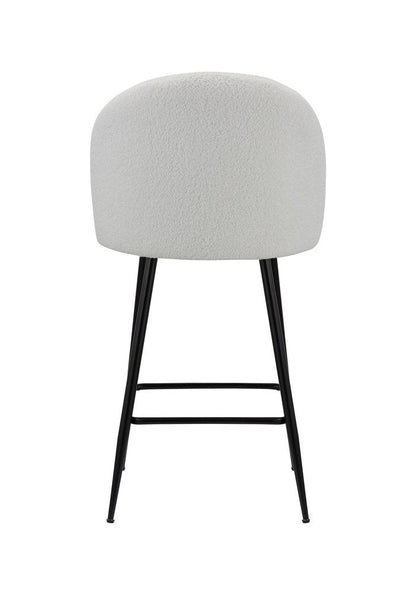 Set of Two 26" White And Black Fabric And Metal Low Back Counter Height Bar Chairs HomeRoots