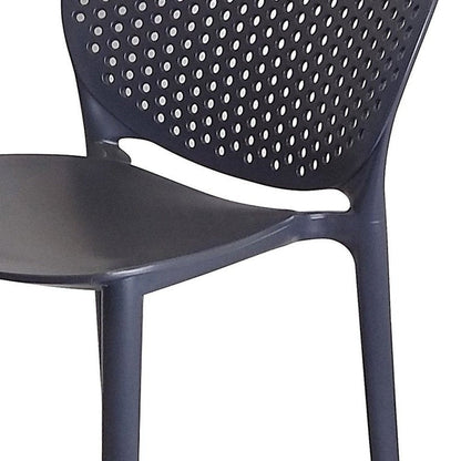 Set of Four 30" Dark Gray Heavy Duty Plastic Low Back Bar Height Bar Chairs HomeRoots