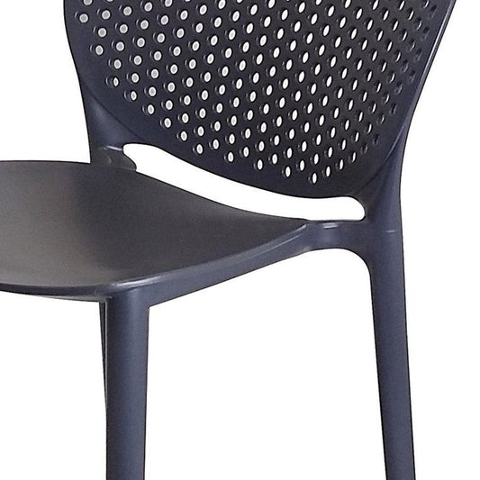 Set of Four 30" Dark Gray Heavy Duty Plastic Low Back Bar Height Bar Chairs HomeRoots
