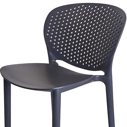 Set of Four 30" Dark Gray Heavy Duty Plastic Low Back Bar Height Bar Chairs HomeRoots