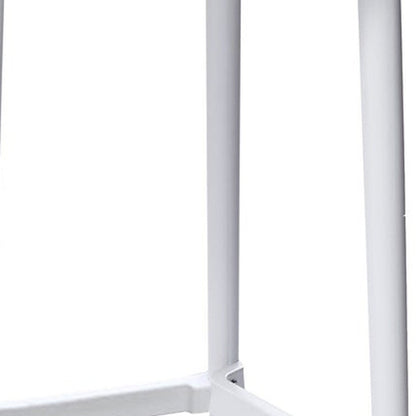 Set of Four 30" White Heavy Duty Plastic Low Back Bar Height Bar Chairs HomeRoots