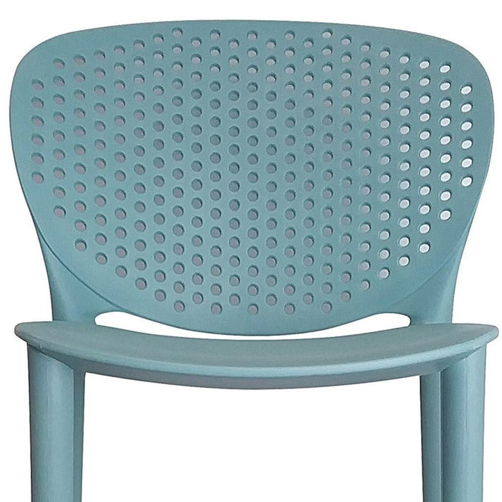Set of Four 26" Green Heavy Duty Plastic Low Back Counter Height Bar Chairs HomeRoots
