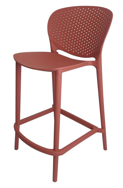 Set of Four 26" Orange Heavy Duty Plastic Low Back Counter Height Bar Chairs HomeRoots