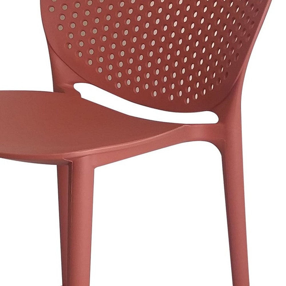 Set of Four 26" Orange Heavy Duty Plastic Low Back Counter Height Bar Chairs HomeRoots
