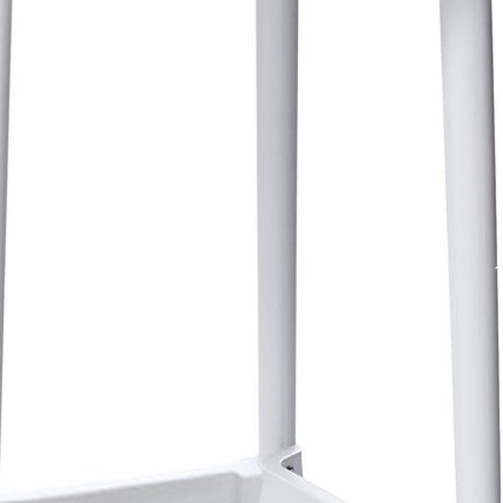 Set of Four 26" White Heavy Duty Plastic Low Back Counter Height Bar Chairs HomeRoots