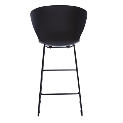 Set of Two 26" Black Heavy Duty Plastic And Metal Low Back Counter Height Bar Chairs HomeRoots