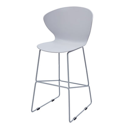 Set of Two 26" Gray Heavy Duty Plastic And Metal Low Back Counter Height Bar Chairs HomeRoots