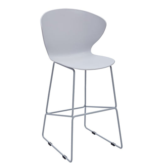 Set of Two 26" Gray Heavy Duty Plastic And Metal Low Back Counter Height Bar Chairs HomeRoots