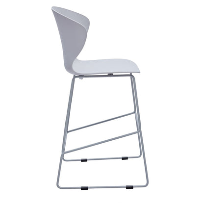 Set of Two 26" Gray Heavy Duty Plastic And Metal Low Back Counter Height Bar Chairs HomeRoots
