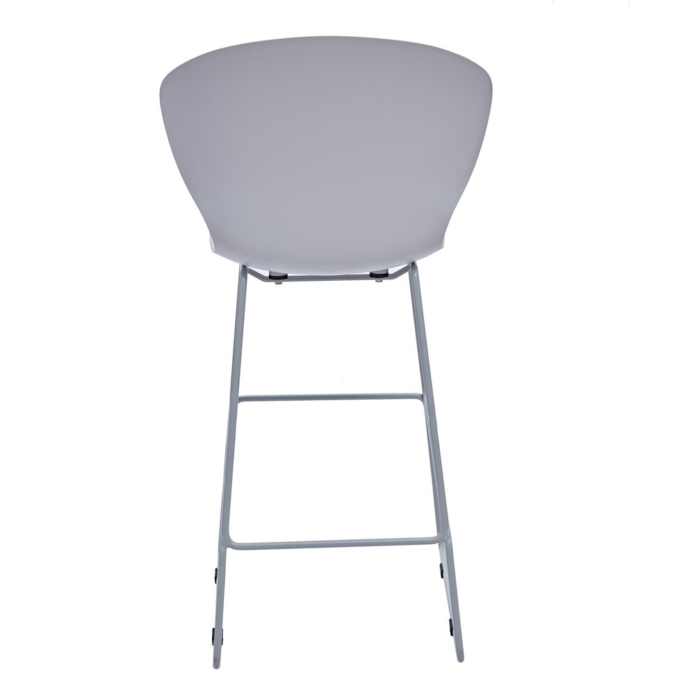 Set of Two 26" Gray Heavy Duty Plastic And Metal Low Back Counter Height Bar Chairs HomeRoots