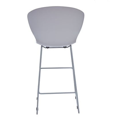 Set of Two 26" Gray Heavy Duty Plastic And Metal Low Back Counter Height Bar Chairs HomeRoots
