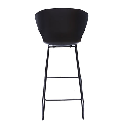 Set of Two 30" Black Heavy Duty Plastic And Metal Low Back Bar Height Bar Chairs HomeRoots