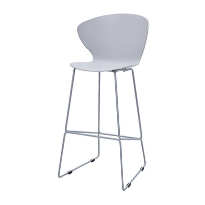 Set of Two 30" Gray Heavy Duty Plastic And Metal Low Back Bar Height Bar Chairs HomeRoots