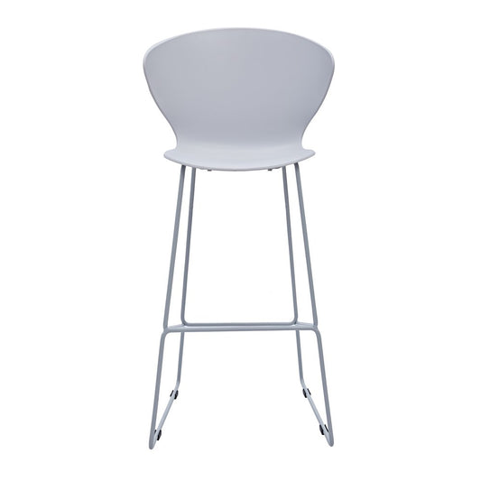 Set of Two 30" Gray Heavy Duty Plastic And Metal Low Back Bar Height Bar Chairs HomeRoots