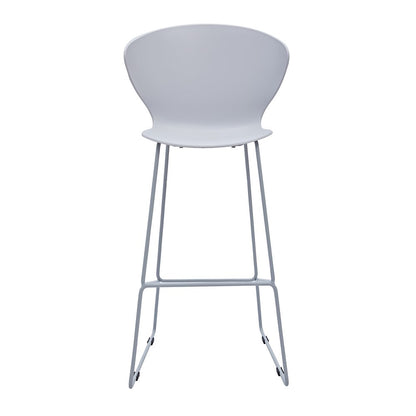 Set of Two 30" Gray Heavy Duty Plastic And Metal Low Back Bar Height Bar Chairs HomeRoots