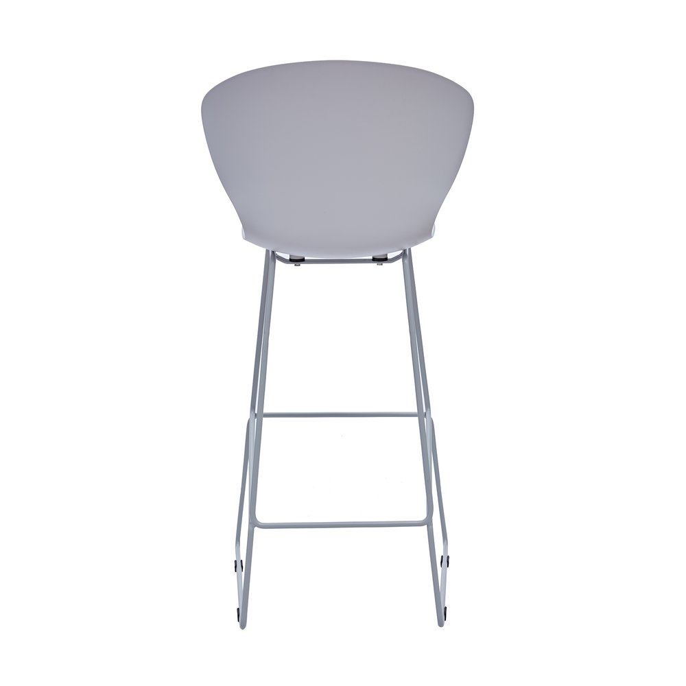 Set of Two 30" Gray Heavy Duty Plastic And Metal Low Back Bar Height Bar Chairs HomeRoots