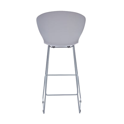 Set of Two 30" Gray Heavy Duty Plastic And Metal Low Back Bar Height Bar Chairs HomeRoots