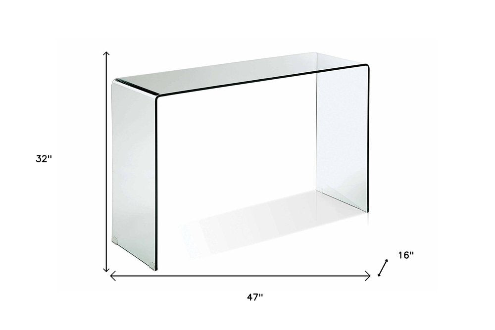 47" Clear Glass Block Console Table HomeRoots